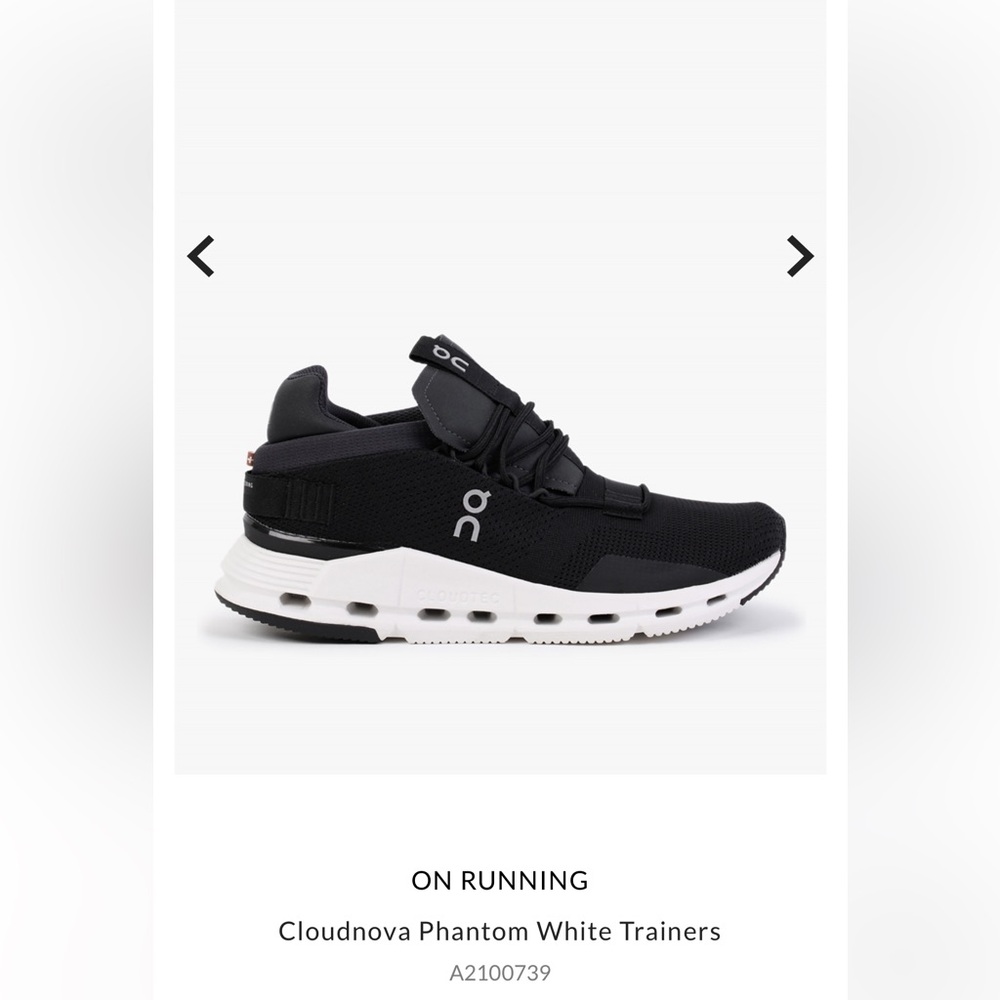 On Running Cloudnova Phantom White Trainers Black… - image 1
